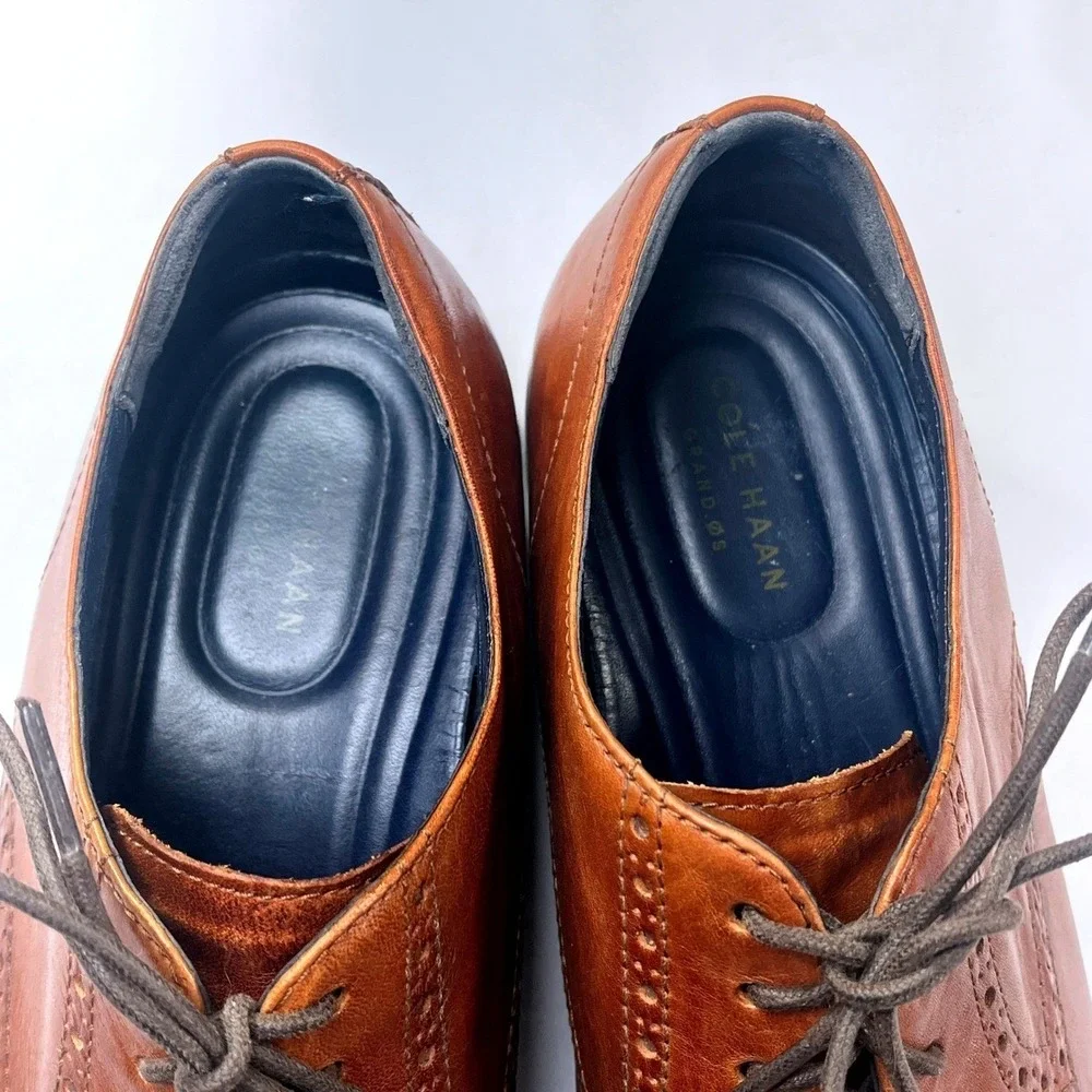 Cole Haan Grand OS Watson Dress Shoe Mens 12 Brown Leather Oxford Derby Business